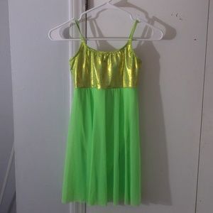 Balera Dancewear Lime Green Chiffon Dress L Child